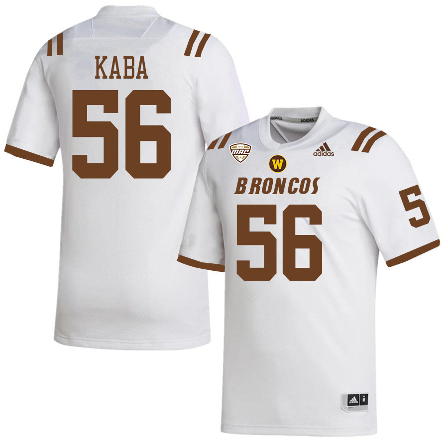 #56 Sid Kaba Western Michigan Broncos College Football Jerseys Stitched-White